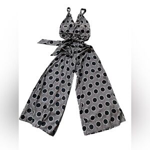 Anthropologie Totem Polka Dot Printed Lightweight Halter Jumpsuit Size 2